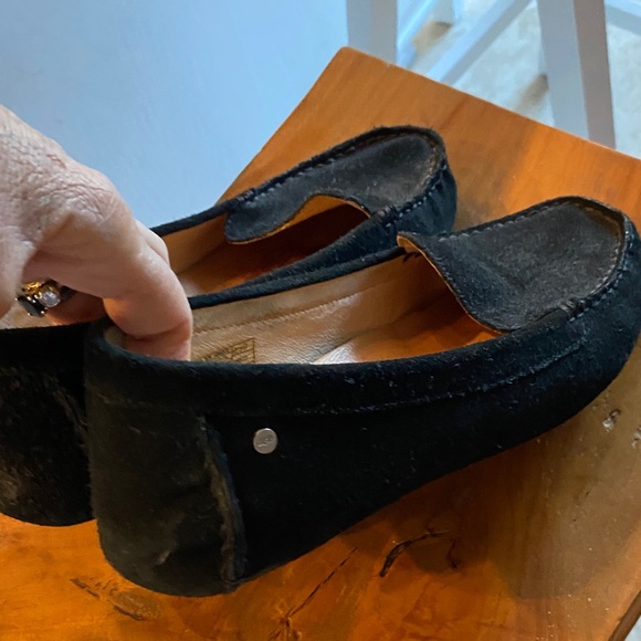 UGG womens Black Suede Loafers sz 9.5 - Picture 7 of 9